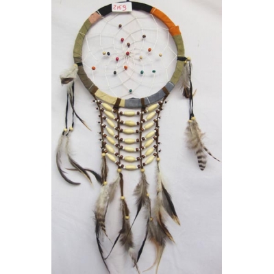 Dreamcatcher acchiappasogni con perline in legno - 22cm