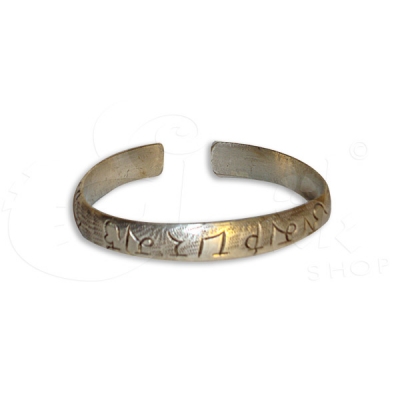 Bracciale in metallo inciso con rune