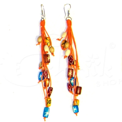 Orecchini con perline di legno colorato - Vari colori