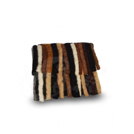 Porta monete in lana cotta rettangolare con frange - Vari colori