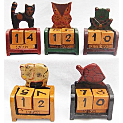 Calendario perpetuo mini in legno - Vari modelli