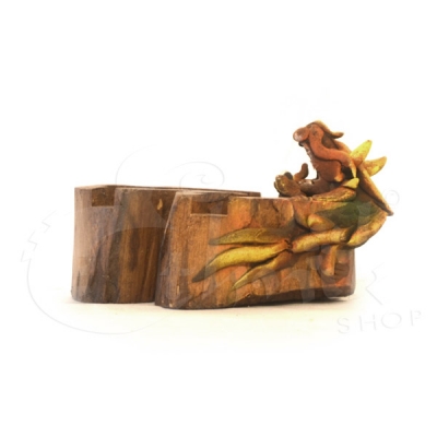 Posacenere  in legno con drago scolpito