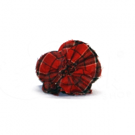 Spilla - ferma capelli fiore in tartan rosso