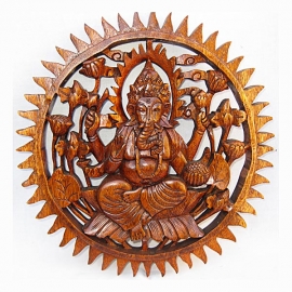 Pannello decorativo in legno Ganesh